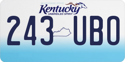 KY license plate 243UBO