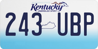 KY license plate 243UBP