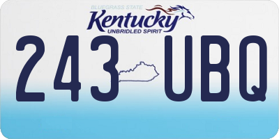KY license plate 243UBQ
