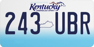 KY license plate 243UBR