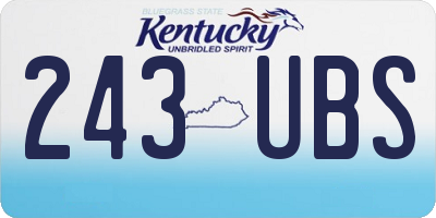 KY license plate 243UBS