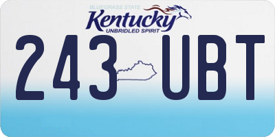 KY license plate 243UBT