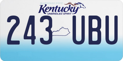 KY license plate 243UBU