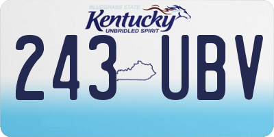 KY license plate 243UBV