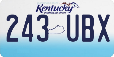 KY license plate 243UBX