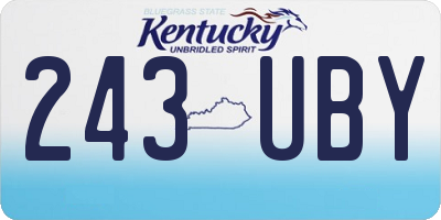 KY license plate 243UBY