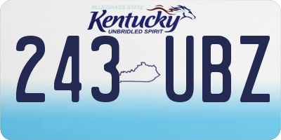 KY license plate 243UBZ