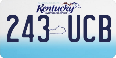 KY license plate 243UCB