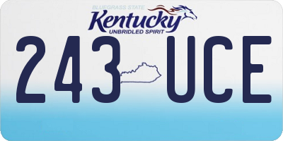 KY license plate 243UCE