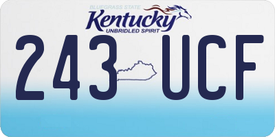 KY license plate 243UCF