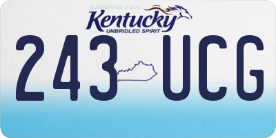KY license plate 243UCG