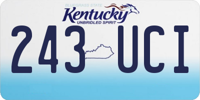 KY license plate 243UCI