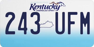 KY license plate 243UFM
