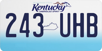 KY license plate 243UHB