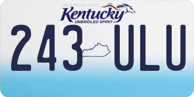 KY license plate 243ULU