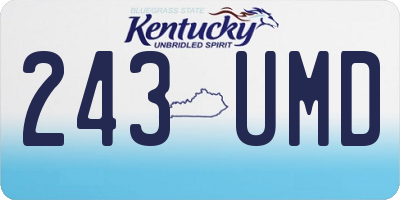 KY license plate 243UMD