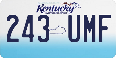 KY license plate 243UMF