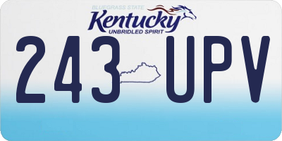 KY license plate 243UPV