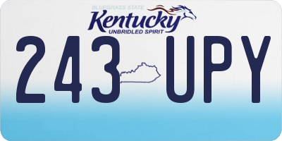 KY license plate 243UPY