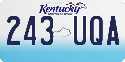 KY license plate 243UQA