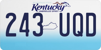 KY license plate 243UQD