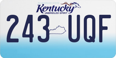 KY license plate 243UQF