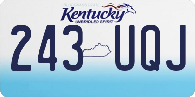 KY license plate 243UQJ