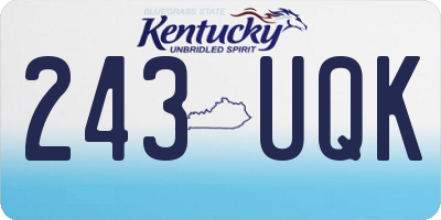 KY license plate 243UQK