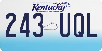 KY license plate 243UQL
