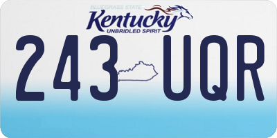 KY license plate 243UQR