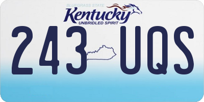 KY license plate 243UQS