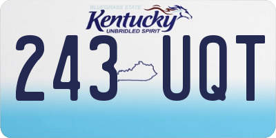 KY license plate 243UQT