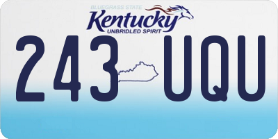 KY license plate 243UQU