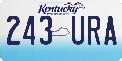 KY license plate 243URA