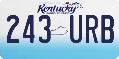KY license plate 243URB