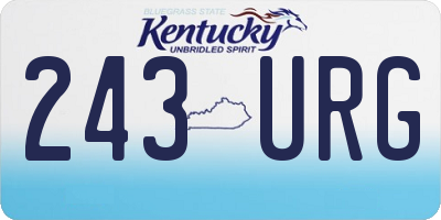 KY license plate 243URG