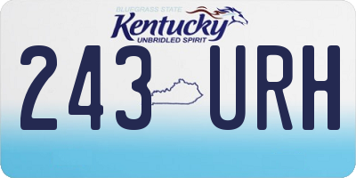 KY license plate 243URH