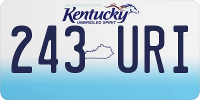 KY license plate 243URI