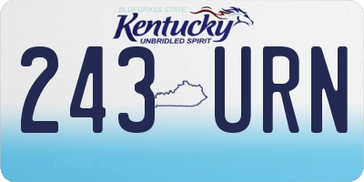 KY license plate 243URN
