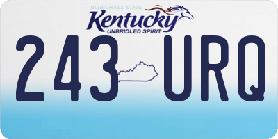 KY license plate 243URQ