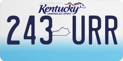 KY license plate 243URR