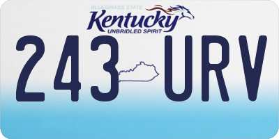 KY license plate 243URV