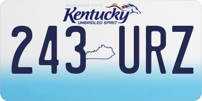 KY license plate 243URZ