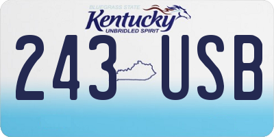 KY license plate 243USB