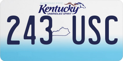 KY license plate 243USC