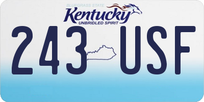 KY license plate 243USF