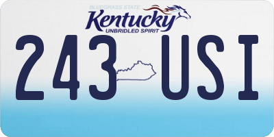 KY license plate 243USI
