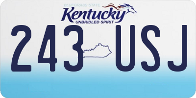 KY license plate 243USJ