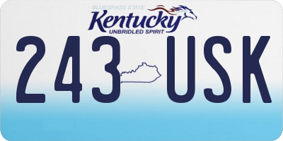 KY license plate 243USK