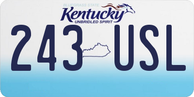 KY license plate 243USL